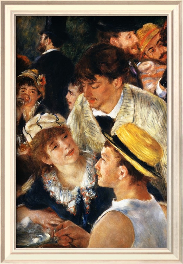 Detail Showing Figures from The Luncheon of the Boating Party - Pierre Auguste Renoir Painting